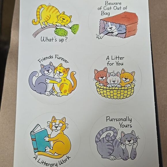 Frazzled Felines 1 Sheet of Cat Stickers Current  1988 Made in USA 6 Total - Picture 1 of 14